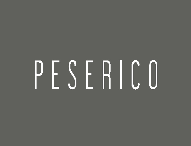 Peserico logo on a dark gray background (brand wordmark)